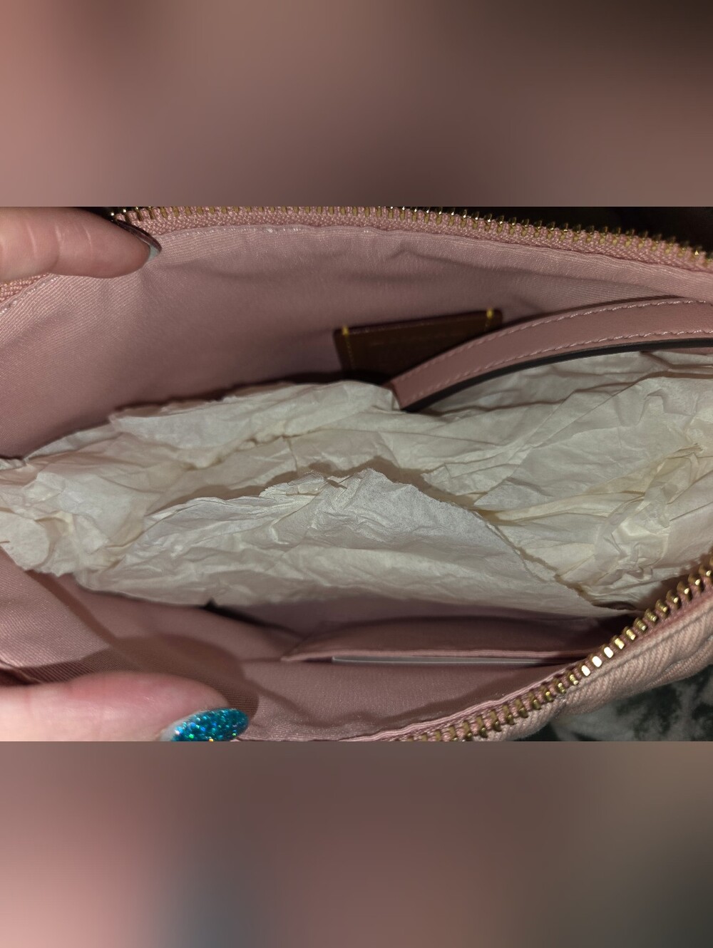 Coach Quilted Pink Shoulder Bag with Chain Strap - Picture 14 of 14